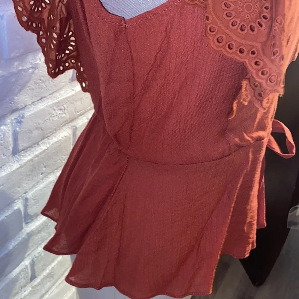 SOLD Twine and String Woman Orange Blouse/Top size M - Picture 7 of 12